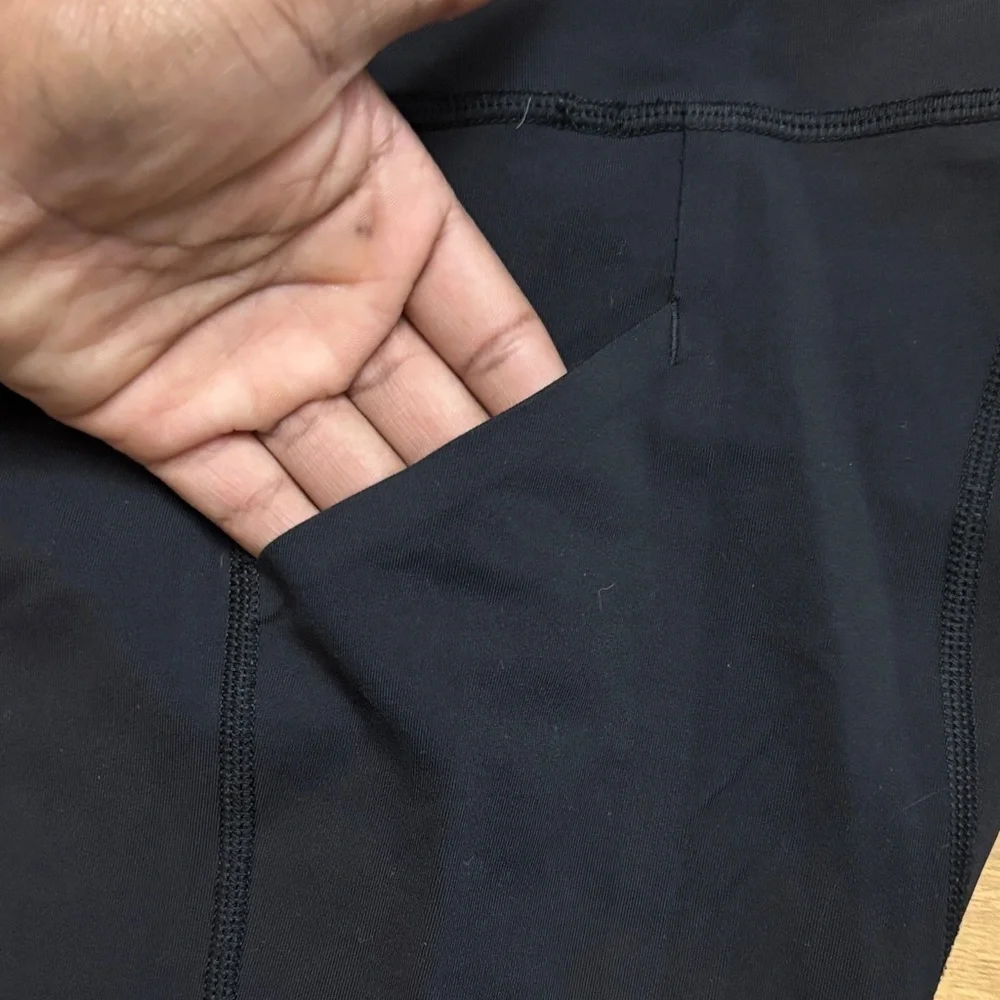 lululemon athletica nylon compression black cropped nylon leggings size 6